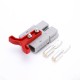 600V 120Amp Grey Housing 2 Way Battery Power Cable Connector with Red Plastic T-Bar Handle 600V 120Amp Grey Housing 2 Way Battery Power Cable Connector with Red Plastic T-Bar Handle