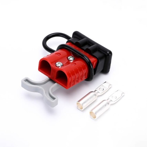 600V 120Amp Red Housing 2 Way Battery Power Cable Connector Grey T-Bar Handle and Black Dustproof Cover 600V 120Amp Red Housing 2 Way Battery Power Cable Connector Grey T-Bar Handle and Black Dustproof Cover