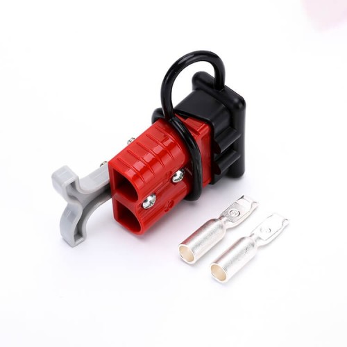 600V 120Amp Red Housing 2 Way Battery Power Cable Connector Grey T-Bar Handle and Black Dustproof Cover 600V 120Amp Red Housing 2 Way Battery Power Cable Connector Grey T-Bar Handle and Black Dustproof Cover