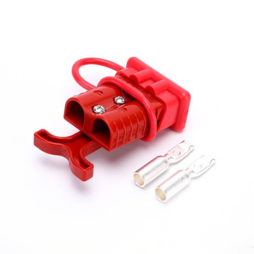 600V 120Amp Red Housing 2 Way Battery Power Cable Connector Red T-Bar Handle and Dustproof Cover 600V 120Amp Red Housing 2 Way Battery Power Cable Connector Red T-Bar Handle and Dustproof Cover