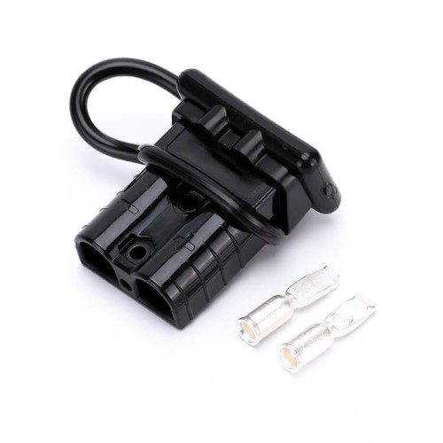 600V 175Amp Black Housing 2 Way Battery Power Cable Connector with Black Dustproof Cover 600V 175Amp Black Housing 2 Way Battery Power Cable Connector with Black Dustproof Cover