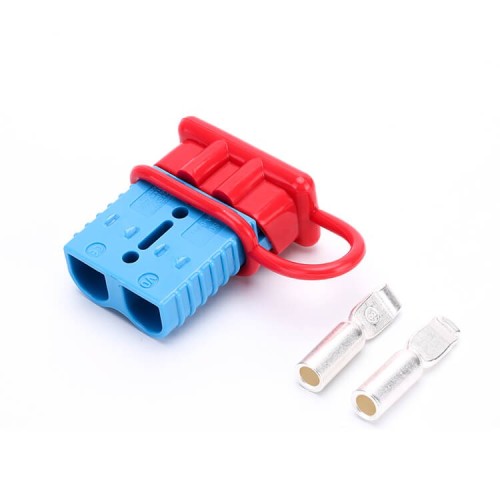 600V 175Amp Blue Housing 2 Way Battery Power Cable Connector with Red Dustproof Cover 600V 175Amp Blue Housing 2 Way Battery Power Cable Connector with Red Dustproof Cover