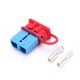 600V 175Amp Blue Housing 2 Way Battery Power Cable Connector with Red Dustproof Cover 600V 175Amp Blue Housing 2 Way Battery Power Cable Connector with Red Dustproof Cover