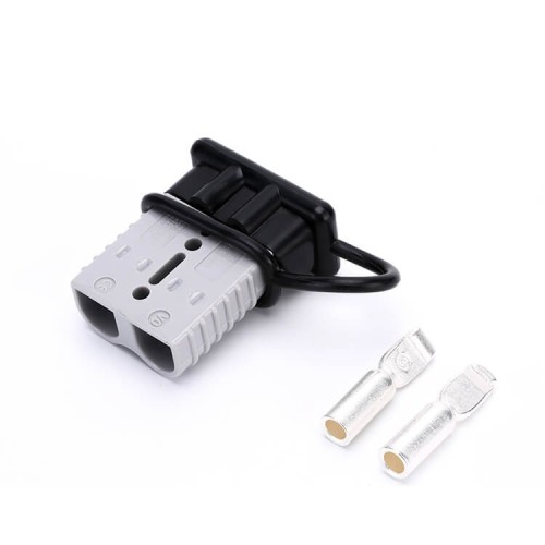 600V 175Amp Grey Housing 2 Way Battery Power Cable Connector with Black Dustproof Cover 600V 175Amp Grey Housing 2 Way Battery Power Cable Connector with Black Dustproof Cover