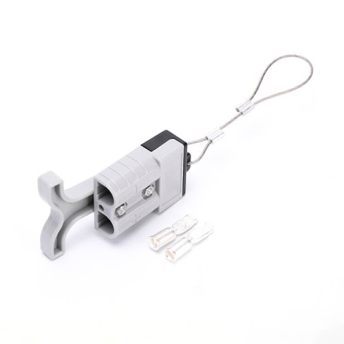 600V 50Amp Grey 2 Way Battery Power Cable Connector Grey T-Bar Handle and Black Protective Cover 600V 50Amp Grey 2 Way Battery Power Cable Connector Grey T-Bar Handle and Black Protective Cover