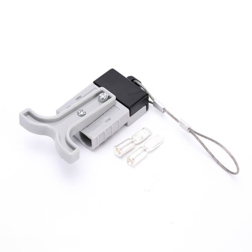 600V 50Amp Grey 2 Way Battery Power Cable Connector Grey T-Bar Handle and Black Protective Cover 600V 50Amp Grey 2 Way Battery Power Cable Connector Grey T-Bar Handle and Black Protective Cover