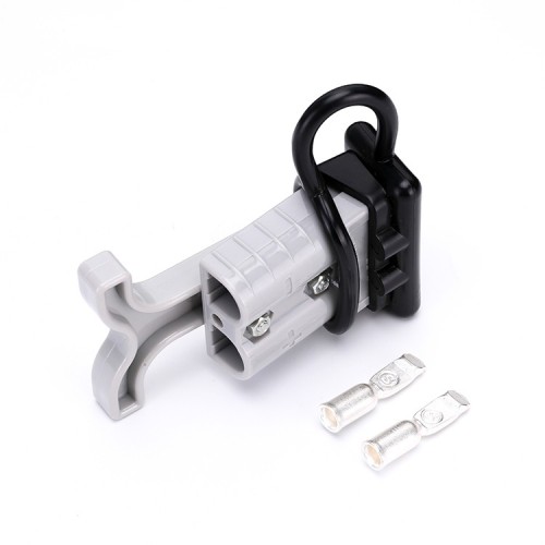 600V 50Amp Grey Housing 2 Way Battery Power Cable Connector Grey T-Bar Handle and Black Dustproof Cover 600V 50Amp Grey Housing 2 Way Battery Power Cable Connector Grey T-Bar Handle and Black Dustproof Cover