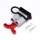 600V 50Amp Grey Housing 2 Way Battery Power Cable Connector Red T-Bar Handle and Black Dustproof Cover 600V 50Amp Grey Housing 2 Way Battery Power Cable Connector Red T-Bar Handle and Black Dustproof Cover