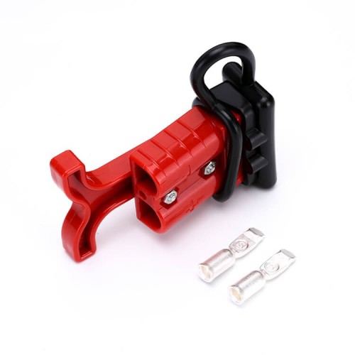 600V 50Amp Red Housing 2 Way Battery Power Cable Connector Red T-Bar Handle black Dustproof Cover 600V 50Amp Red Housing 2 Way Battery Power Cable Connector Red T-Bar Handle black Dustproof Cover