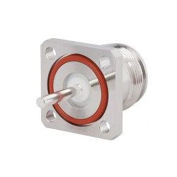 4.3/10 Connector Clamp type Straight Female 4-Hole Flange Post Contact