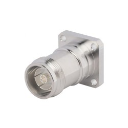 4.3/10 Connector Straight Jack Clamp type 4 Hole Flange Receptacle