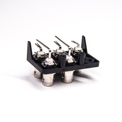 20pcs 5 Holes BNC Connectors 90 Degree Female Through Hole for PCB Mount