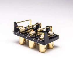 20pcs 6 Holes Female BNC Connector Through Hole Right Angled for PCB Mount