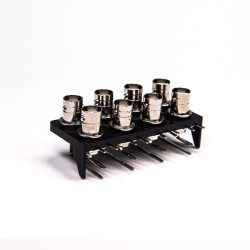 20pcs 8 Holes Female BNC Connector Angled Through Hole for PCB Mount