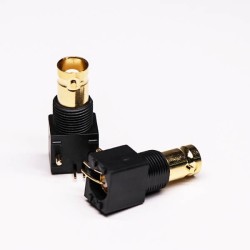 20pcs BNC Connector Female 90 Degree Gold Plated Black for PCB