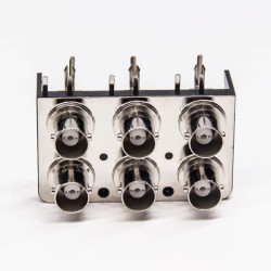 20pcs BNC Connectors for Sale Coaxial Jack Angled 2x3 PCB Mount
