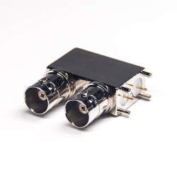 20pcs BNC Dual Female Connector Right Angled Through Hole for PCB Mount