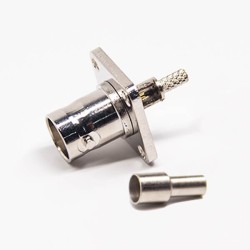 20pcs BNC Square Flange 4 Hole 180 Degree Female Crimp Type for Coaxial Cable