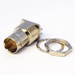 20pcs Bulkhead Female BNC 180° Edge Mount for PCB Mount Nickel Plating