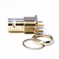 20pcs Bulkhead Female BNC 180° Edge Mount for PCB Mount Nickel Plating