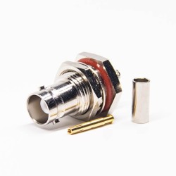 20pcs RG174 BNC Connector Straight Bulkhead Waterproof Crimp Type for Cable