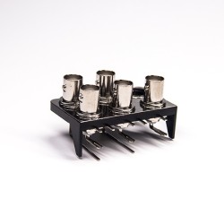 5 Holes BNC Connectors Female Right Angled Through Hole for PCB