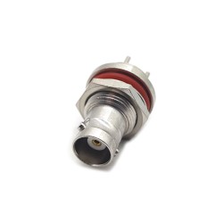 50Ω BNC Connector for PCB Female Straight Front Bulkhead Through Hole