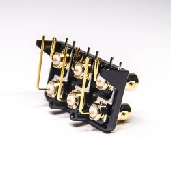 6 Holes Female BNC Connector Through Hole Right Angled for PCB Mount
