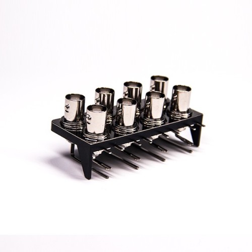 8 Holes BNC Connector Female Right Angled PCB Mount DIP Type 8 Holes BNC Connector Female Right Angled PCB Mount DIP Type