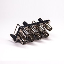 8 Holes BNC Connector Female Right Angled PCB Mount DIP Type