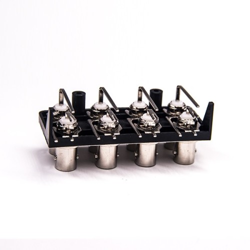 8 Holes BNC Connector Female Right Angled PCB Mount DIP Type 8 Holes BNC Connector Female Right Angled PCB Mount DIP Type