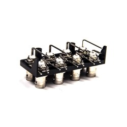 8 Holes Female BNC Connector Angled Through Hole for PCB Mount