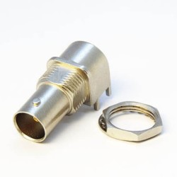 90 Degree BNC Connector Female for PCB Mount Through Hole Bulkhead Center Pin Patch