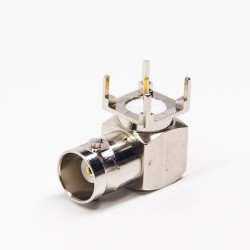 BNC 90 Degree Female Connector Through Hole for PCB Mount