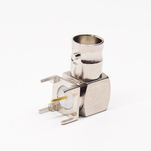 BNC 90 Degree Female Connector Through Hole for PCB Mount