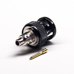 BNC Antenna Connector Straight Male Solder Type with Black Electrophoresis
