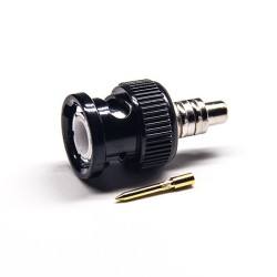 BNC Antenna Connector Straight Male Solder Type with Black Electrophoresis