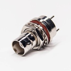 BNC Bulkhead Connector 180 Degree Female Through Hole for PCB Mount Waterproof
