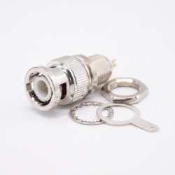 BNC Bulkhead Plug Connector Straight Solder Type for Coaxial Connector