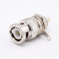 BNC Bulkhead Plug Connector Straight Solder Type for Coaxial Connector