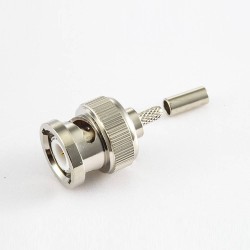 BNC Connector 75Ω Male Straight Cable Mount Crimp For RG174/RG316