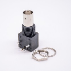 BNC Connector Auto Black Angled Jack for PCB