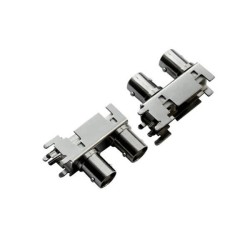 BNC Connector CCTV Camera Jack Angled Dual for PCB 20Pcs