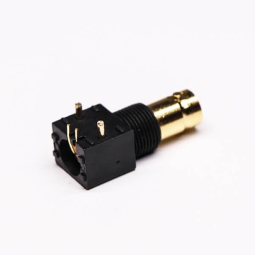 BNC Connector Female 90 Degree Gold Plated Black for PCB
