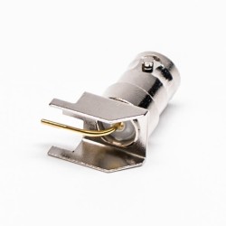 BNC Connector Female RF Connector Angled Through Hole for PCB