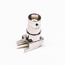 BNC Connector Female RF Connector Angled Through Hole for PCB