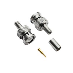 BNC Connector for RG174 Straight Crimp Type Male