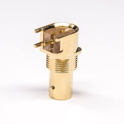 BNC Connector Panel Mount Female Right Angled Bulkhead DIP Type for PCB Mount 75Ohm