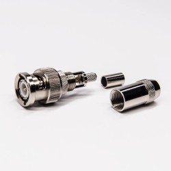 BNC Crimp Window Solder for Coaxial Cable Male Straight Connector