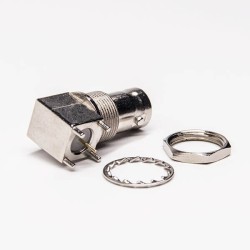 BNC Female Bulkhead Connector Right Angle Through Hole for PCB Mount